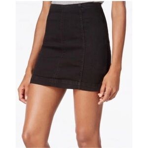 Free People Modern Femme Black Denim Mini Skirt